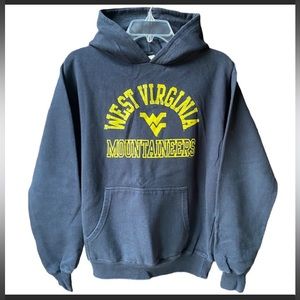 WVU West Virginia Hooded Sweatshirt Youth Size L 14-16 Can Fit Womens XS / Small